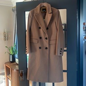 NWT Sam Edelman Double Breasted Wool Blend Coat Camel size 10